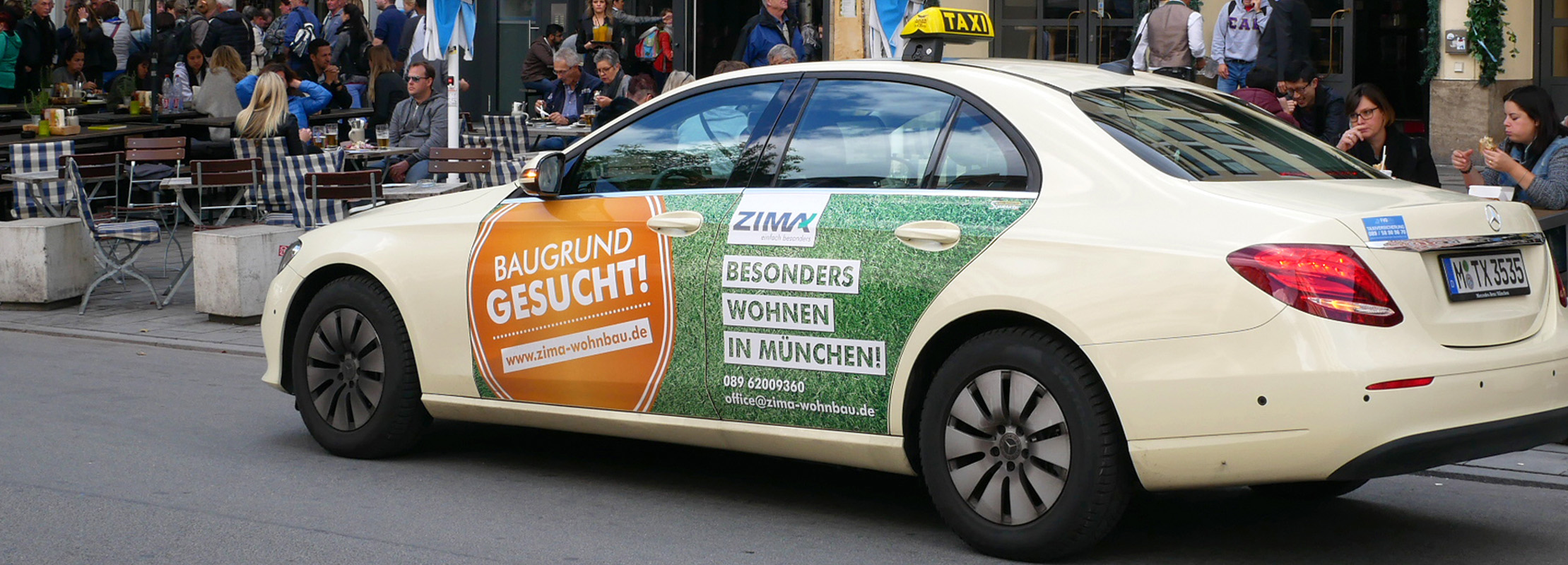 Taxiwerbung München – Door-Cover & Innenraum